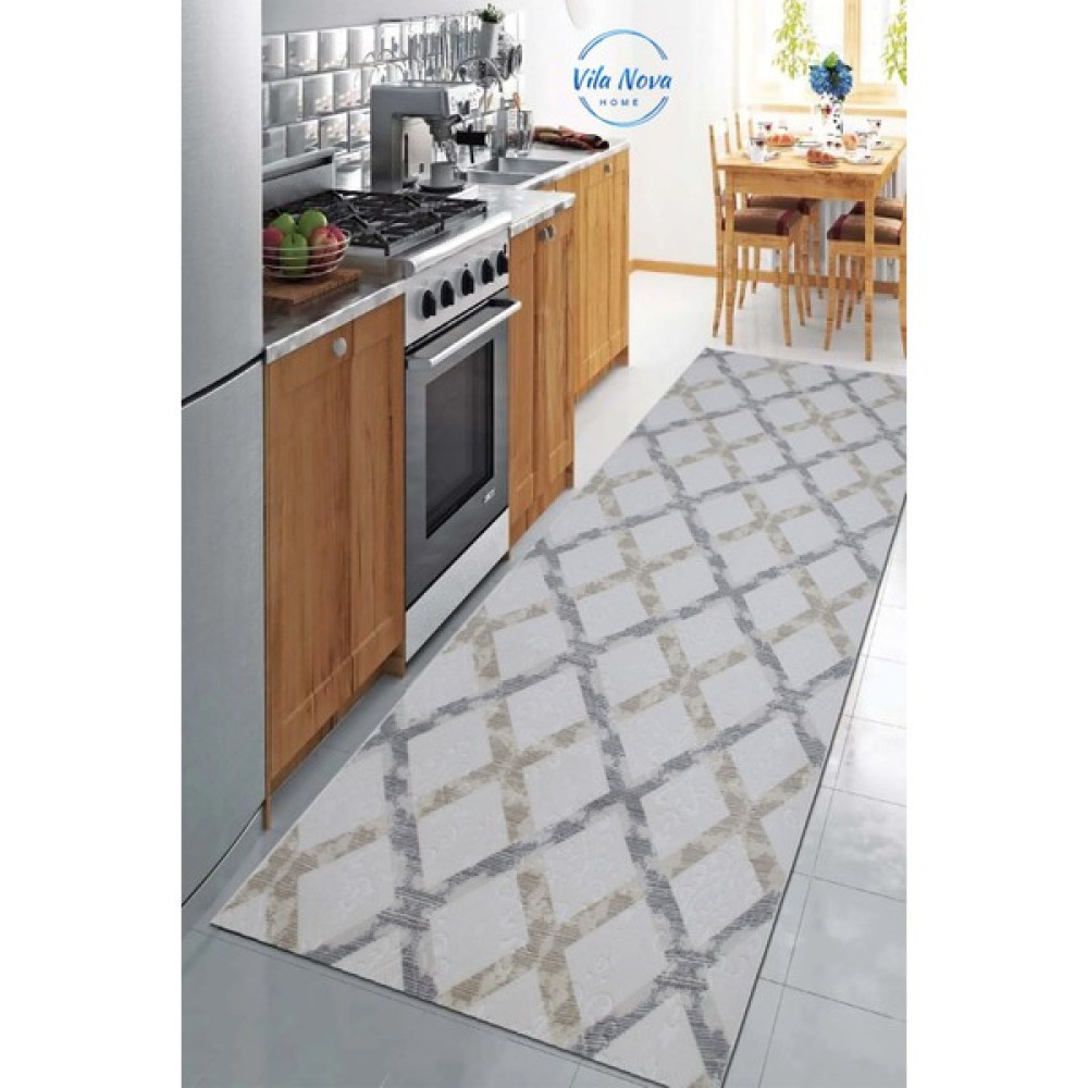 Vila Nova Home Dekoratif Yıkanabilir Kaymaz Jel Taban Yıkanabilir Kesme Yolluk Salon Banyo Koridor Mutfak Halısı - Kahve - 40 x 40 cm Salon Halısı Fiyatı