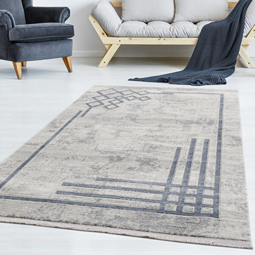 Vila Nova Home Modern,yumuşak Yüzeyli Antialerjik Tozumaz Yıkanabilir Makine Dokuması Salon ve Oturma Odası Halısı - Koyu Mavi - 80 x 150 cm Salon Halısı Fiyatı
