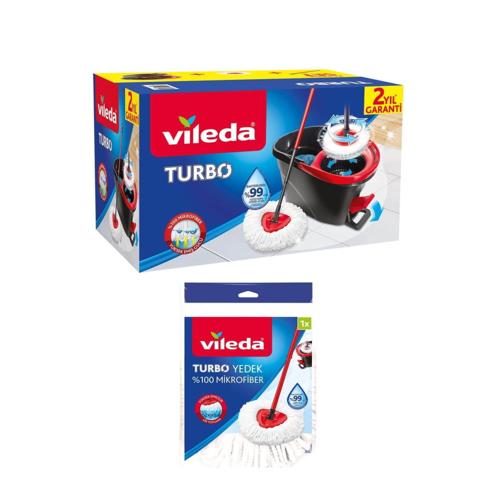 Vileda Turbo Pedallı Temizlik Seti + Turbo Üçgen Mikrofiber Yedek Paspas Deterjan ve Temizlik Ürünleri Fiyatı