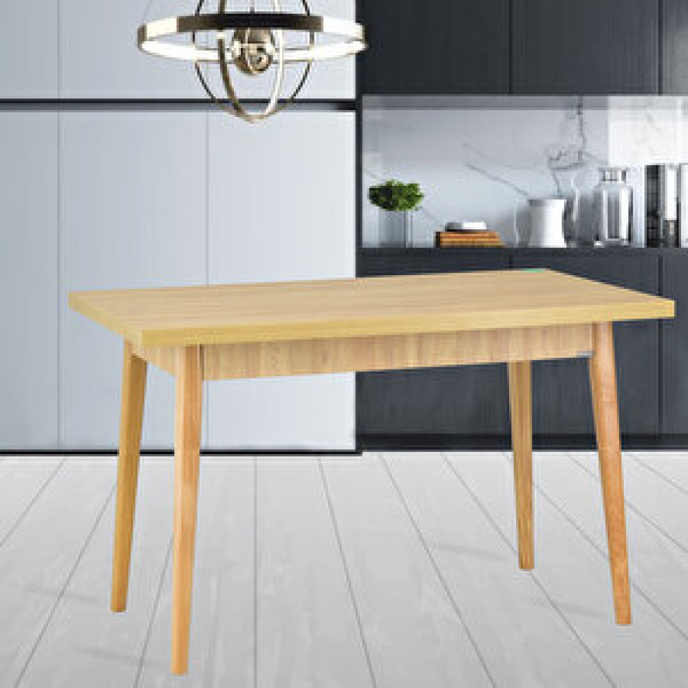 Vilinze Home Vilinze Avanos Sabit Naturel Ahşap Mdf Mutfak Masası - 70x120 Cm Yemek & Mutfak Masası Fiyatı