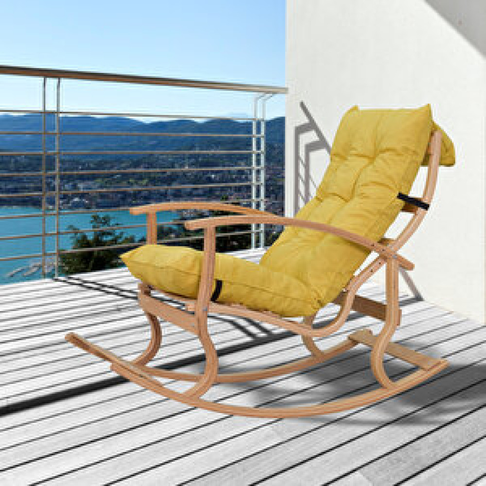 Vilinze Home Vi̇li̇nze Dandi̇ni̇ Ahşap Sallanan Bahçe Balkon Teras Sandalyesi̇ - Sari Bahçe Sandalyesi Fiyatı