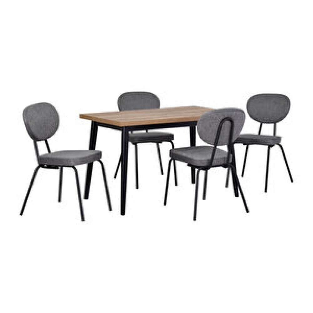 Vilinze Home Vilinze Deniz Metal Sandalye Avanos Ahşap Mdf Mutfak Masası Takımı - 70x120 Cm Yemek & Mutfak Masası Fiyatı