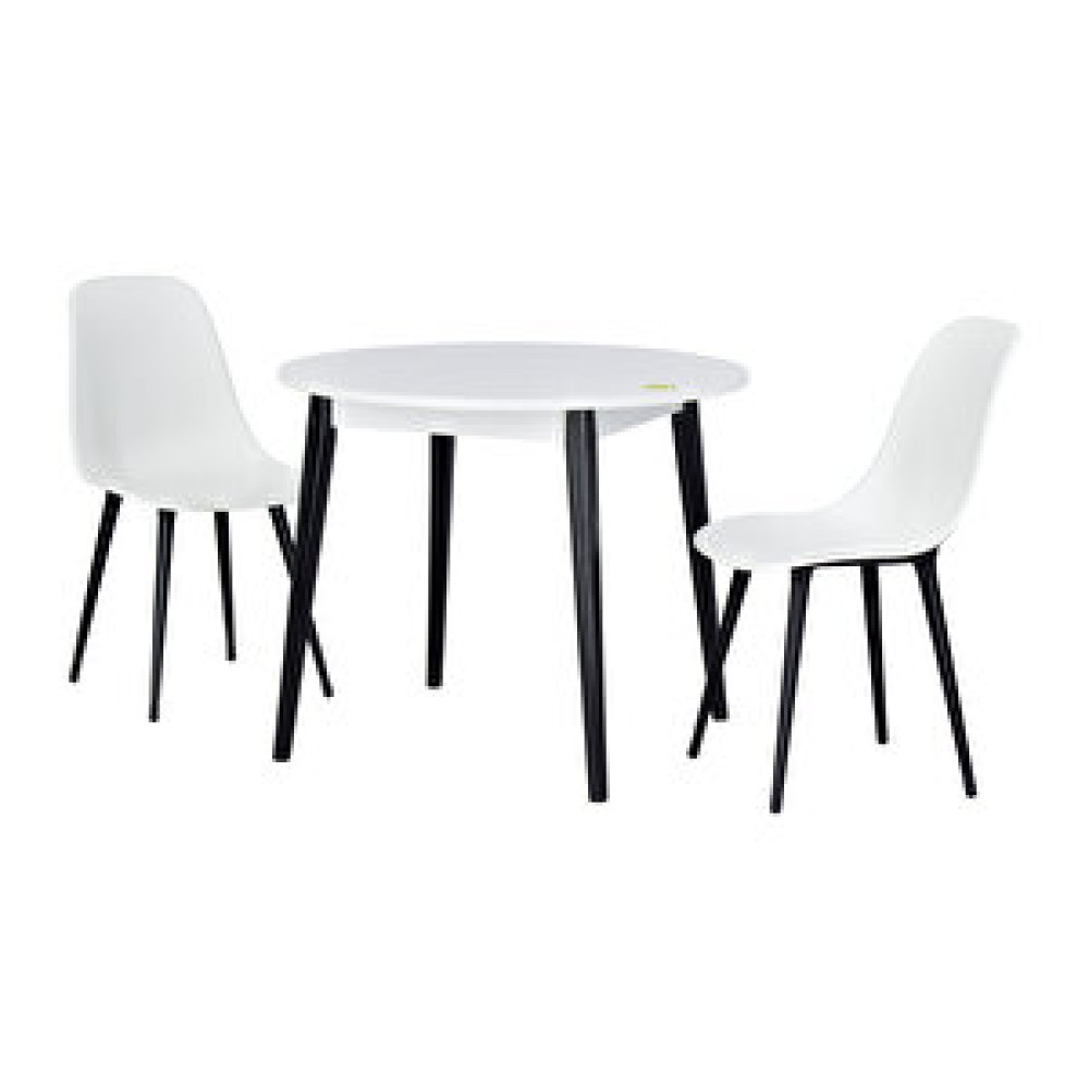 Vilinze Home Vilinze Eames Sandalye Avanos Yuvarlak Ahşap Mutfak Masası Takımı - 90x90 Cm Yemek & Mutfak Masası Fiyatı
