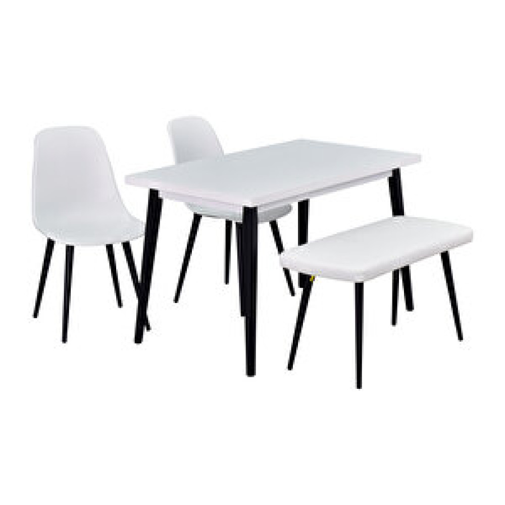 Vilinze Home Vilinze Eames Sandalye-bank Avanos Ahşap Mdf Mutfak Masası Takımı - 70x120 Cm Yemek & Mutfak Masası Fiyatı