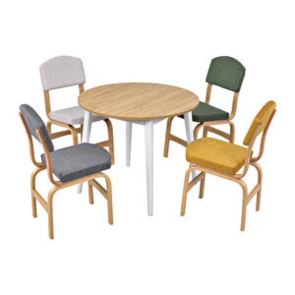 Vilinze Home Vilinze Ege Sandalye Avanos Yuvarlak Ahşap Mutfak Masası Takımı - 90x90 Cm Yemek & Mutfak Masası Fiyatı