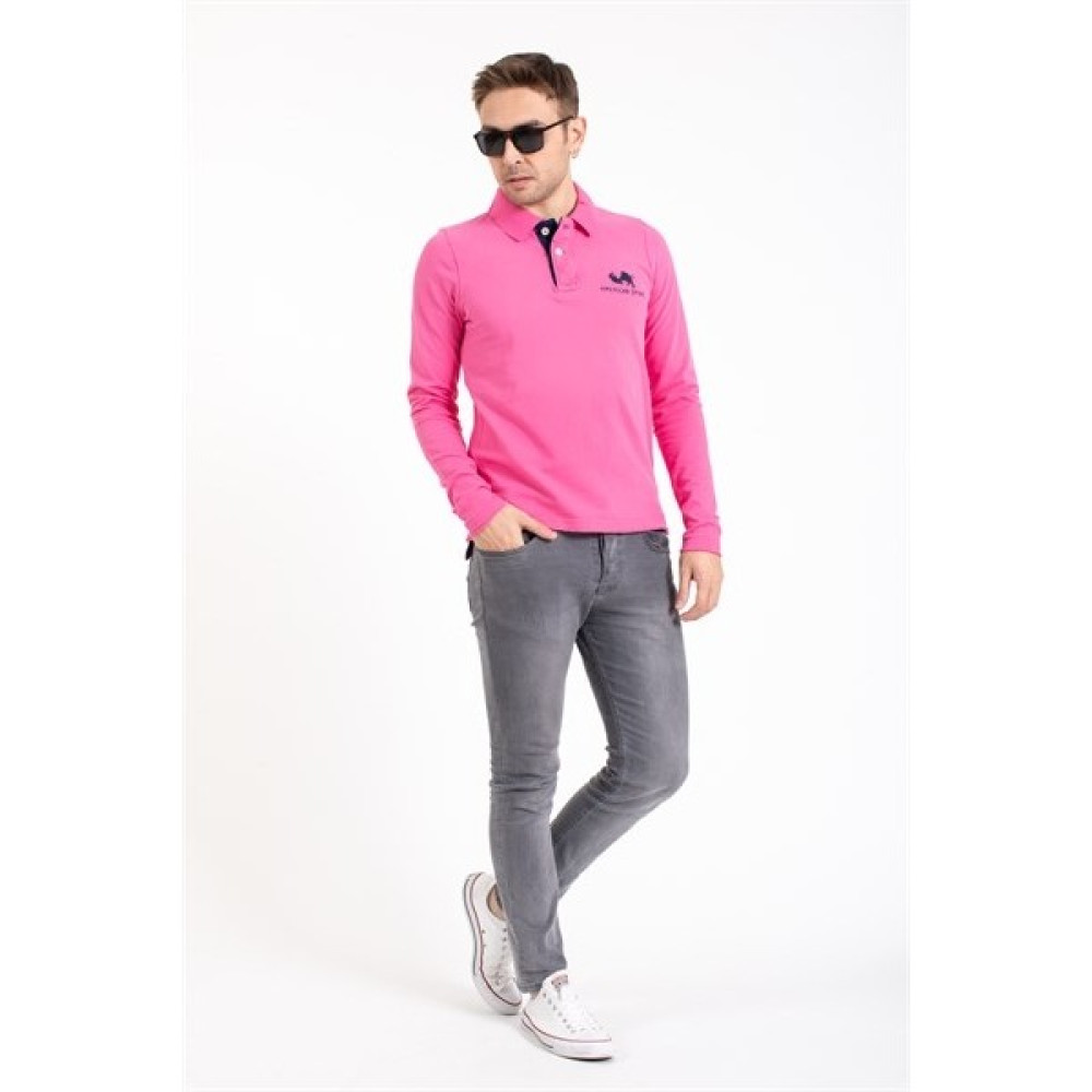 Villager & Son A.s. Baskılı Polo Yaka U.kol Tshırt Pembe Erkek T-shirt Fiyatı