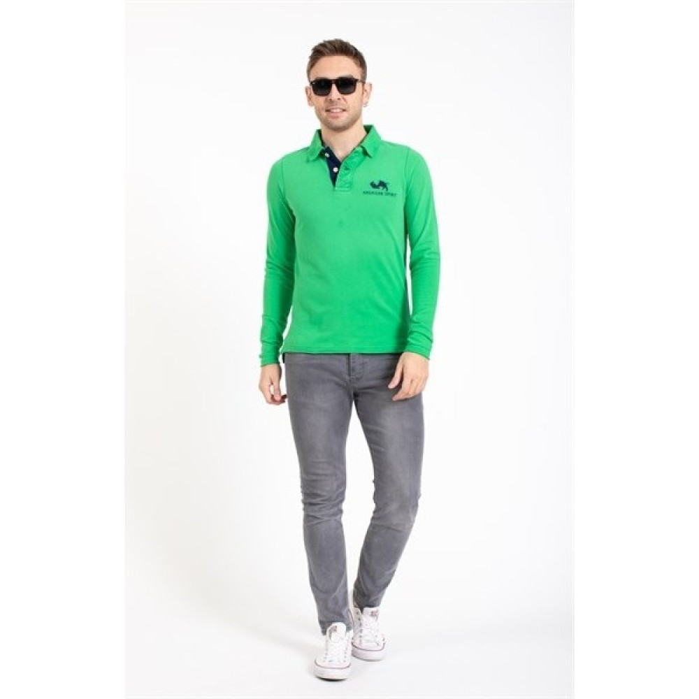 Villager & Son A.s. Baskılı Polo Yaka U.kol Tshırt Yeşil Erkek T-shirt Fiyatı