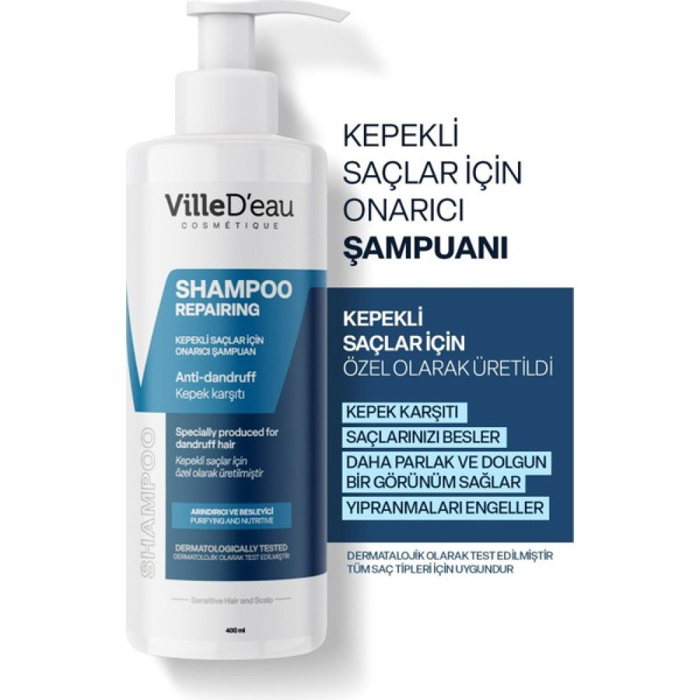 Villed'eau Kepekli Saçlar İçin Onarıcı - Arındırıcı ve Besleyici Şampuan 400 ml Şampuan ve Saç Kremi Fiyatı