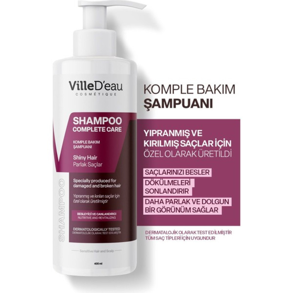 Villed'eau Yıpranmış ve Kırılan Saç İçin Dökülme Karşıtı Komple Bakım Şampuanı 400 ml Şampuan ve Saç Kremi Fiyatı