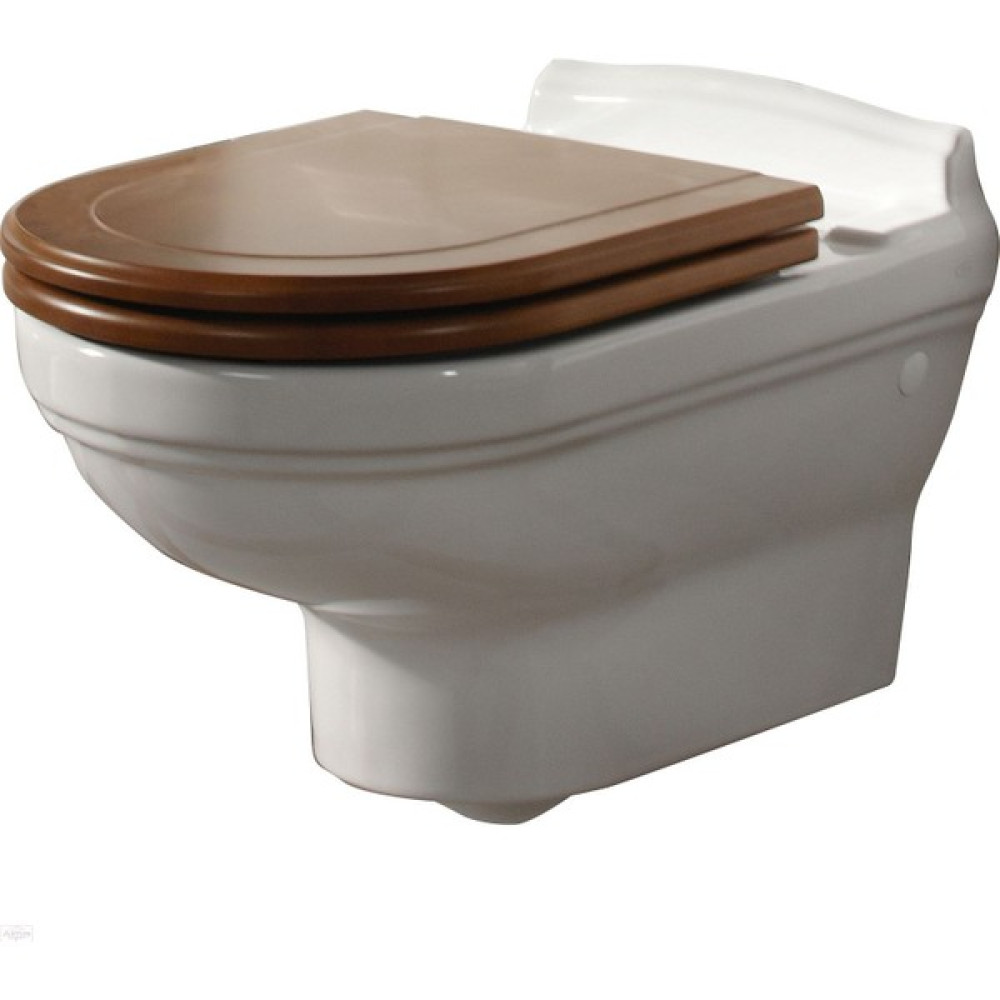 Villeroy Boch VB6661B0R1 Hommage Asma Klozet Alpin Beyaz Ceramicplus + VB9926K100 Hommage Klozet Kapağı Ceviz Set Klozet Kapağı Fiyatı