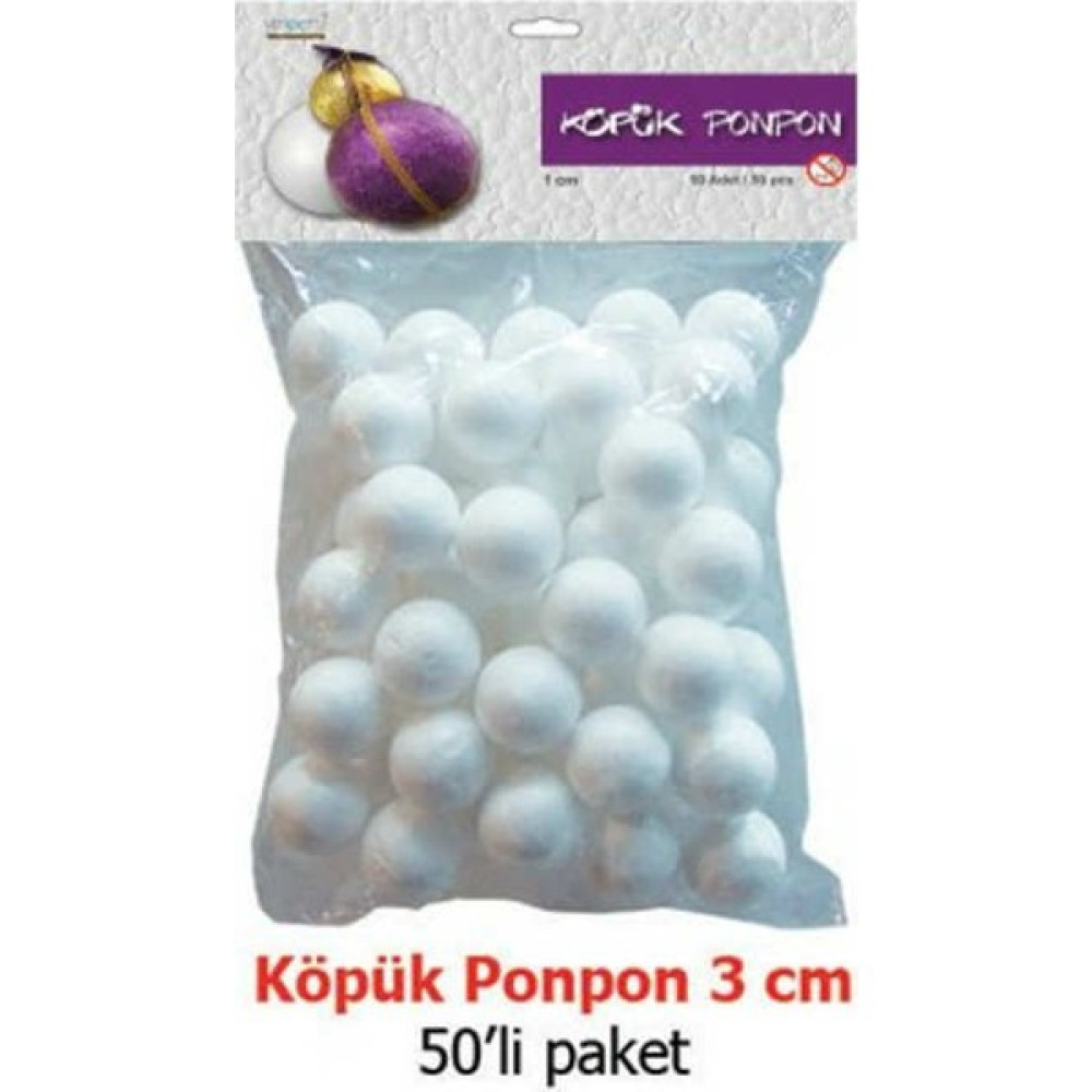 Vincent Foam Ball - Strafor Köpük Top 3 Cm. 50 Adet Krapon Kağıdı Fiyatı