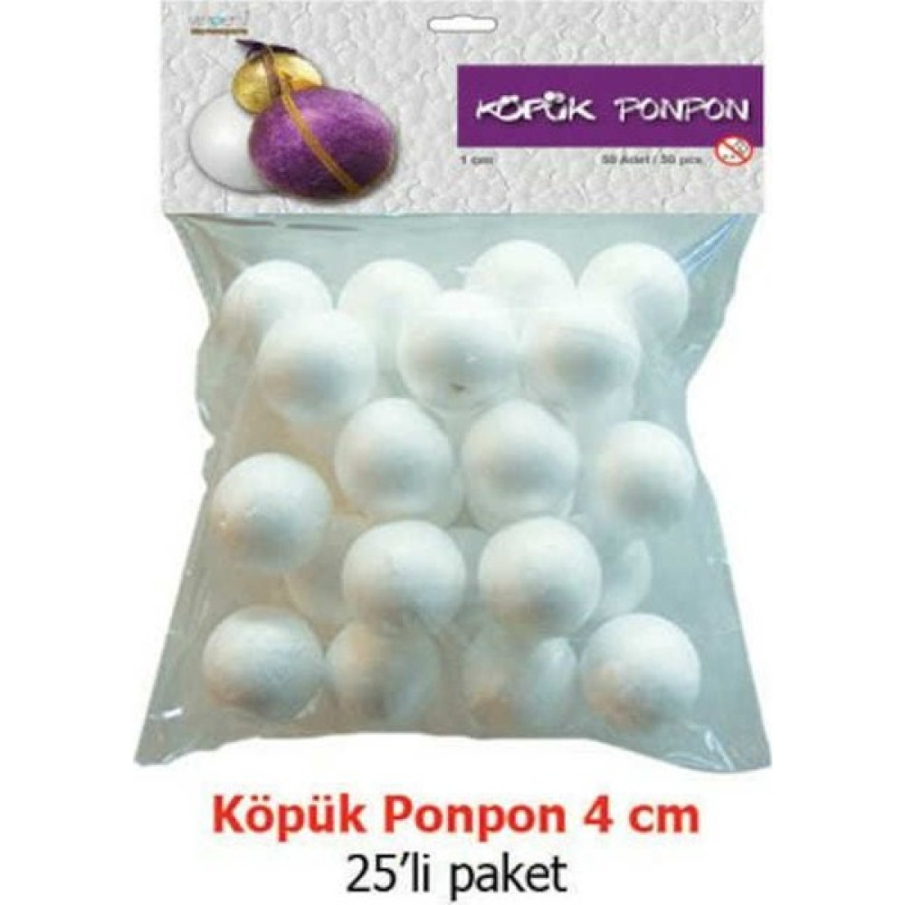 Vincent Foam Ball - Strafor Köpük Top 4 Cm. 25 Adet Krapon Kağıdı Fiyatı