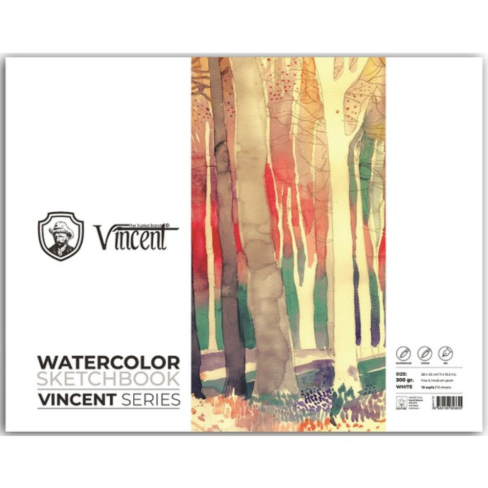 Vincent Watercolor Sketchbook 300 gr 10 Sayfa Suluboya Defteri 28 x 42 cm Resim Defteri Fiyatı