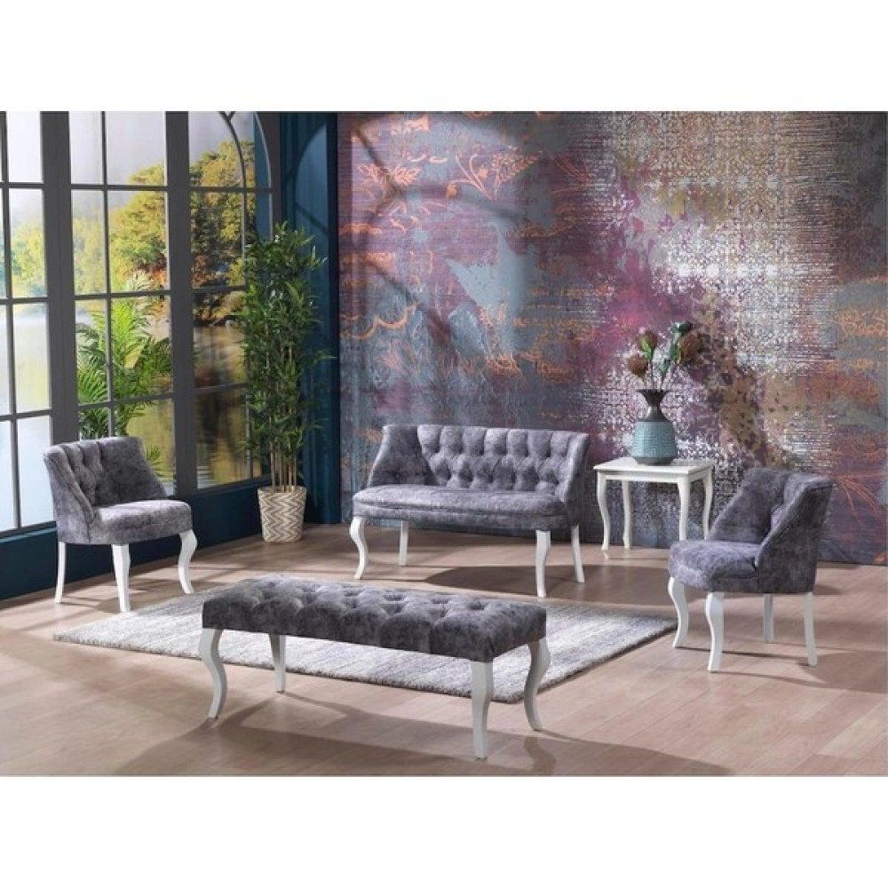 Vinda Mobilya Çay Seti Koltuk Takımı Salon Balkon Takımı - 2+1+1 - Gri Koltuk Takımı / Seti Fiyatı