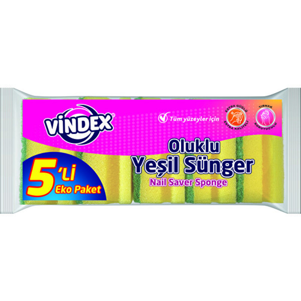 Vindex 5'li Eko Düz Sünger Bulaşık Yıkama Fiyatı