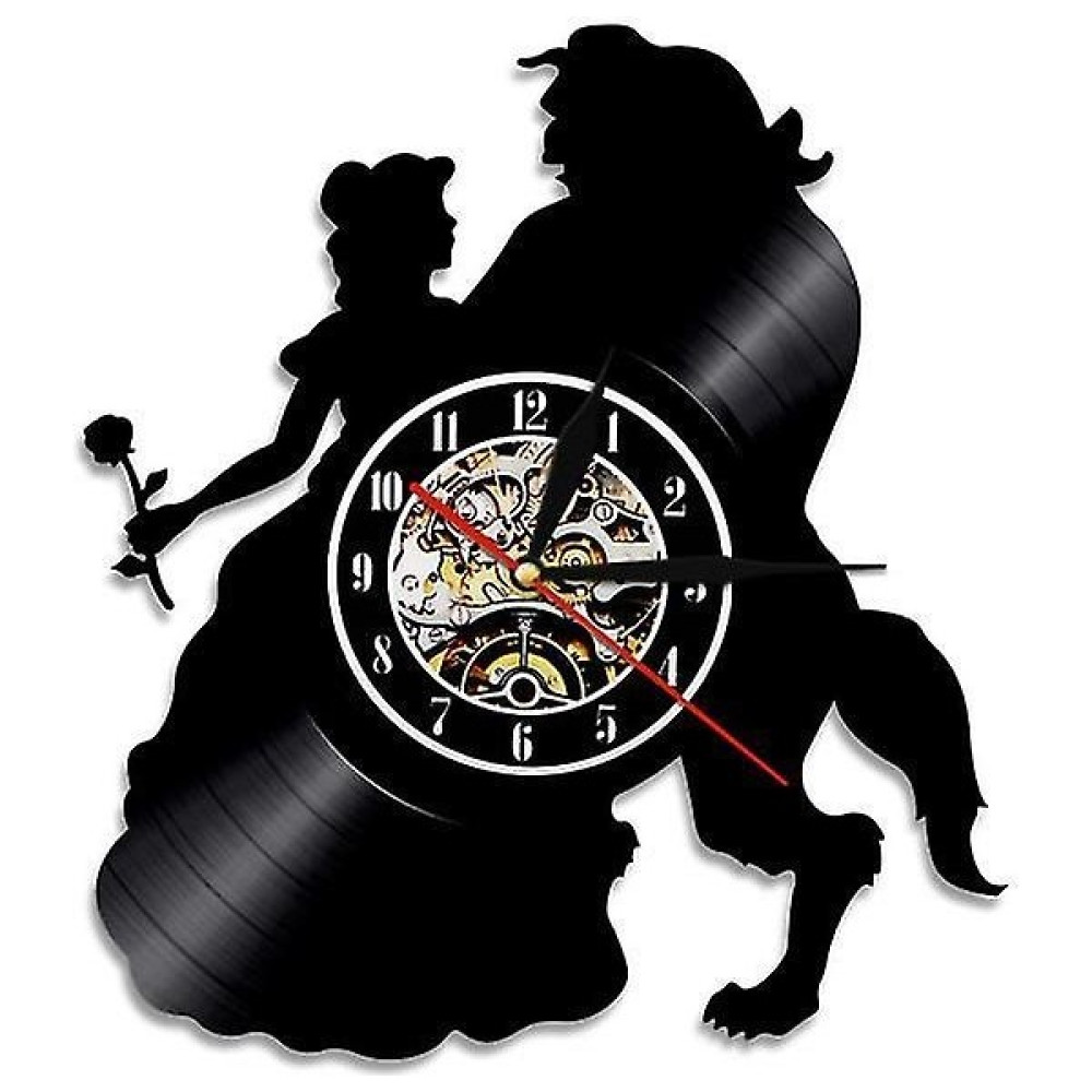 Vinil Duvar Saati, Güzellik ve Canavar Vinil Kayıt Duvar Saati, Retro Dekoratif Duvar Saati Dekoratif Saat Fiyatı