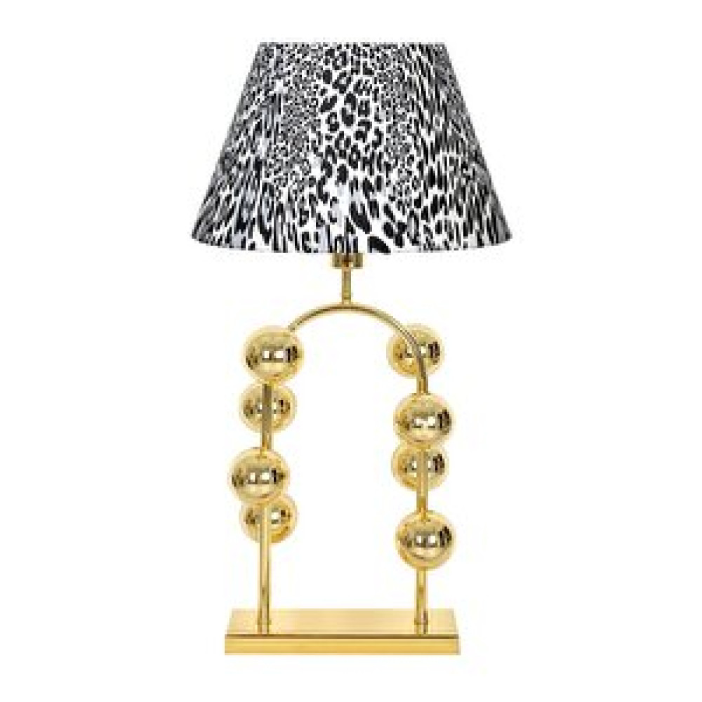 Vinner Cabil Gold Kaplama Paslanmaz Metal Abajur - Leopar Desenli Abajur Fiyatı