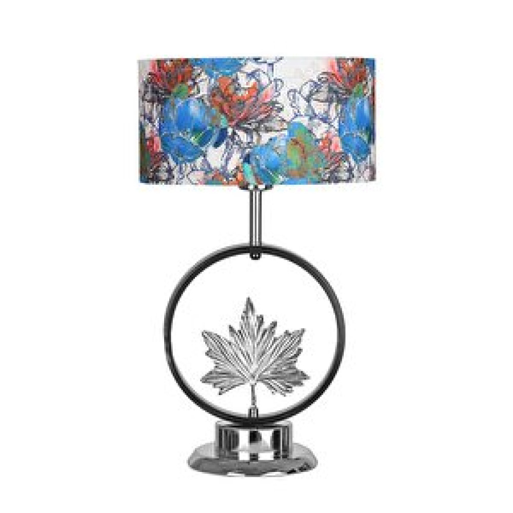 Vinner Krom Kaplama Yaprak Figürlü Modern Metal Abajur - Flowers Desenli Abajur Fiyatı