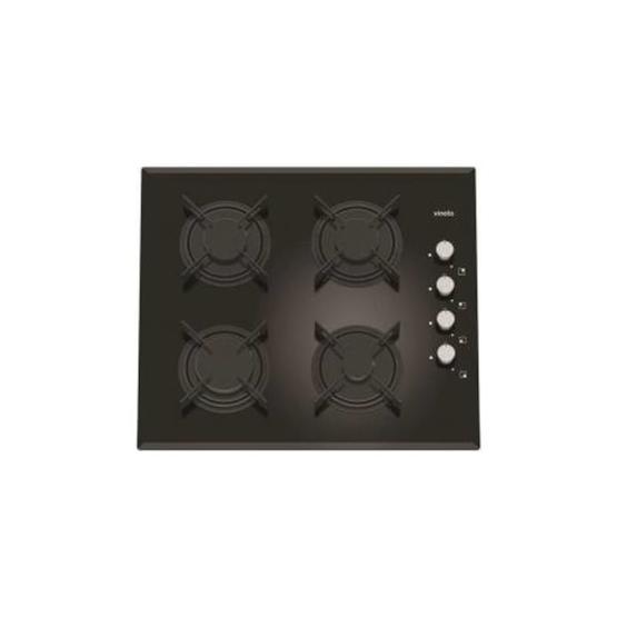 Vinola 6310-01 4 Gözlü Gazlı Cam Yüzeyli Ocak Siyah