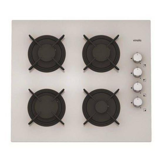 Vinola 6310-01 4 Gözlü Gazlı Cam Yüzeyli Ocak Siyah