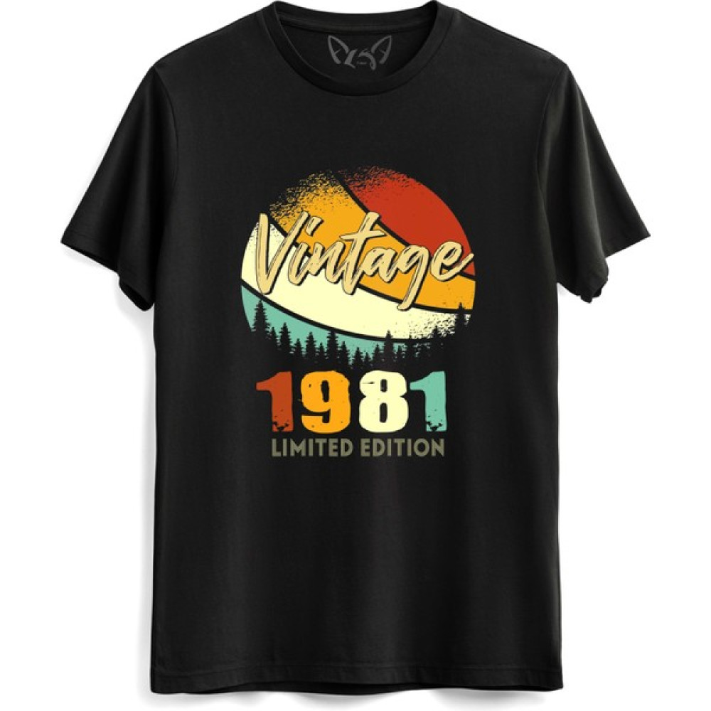 Vintage 1981 Retro Siyah Tshirt Erkek T-shirt Fiyatı