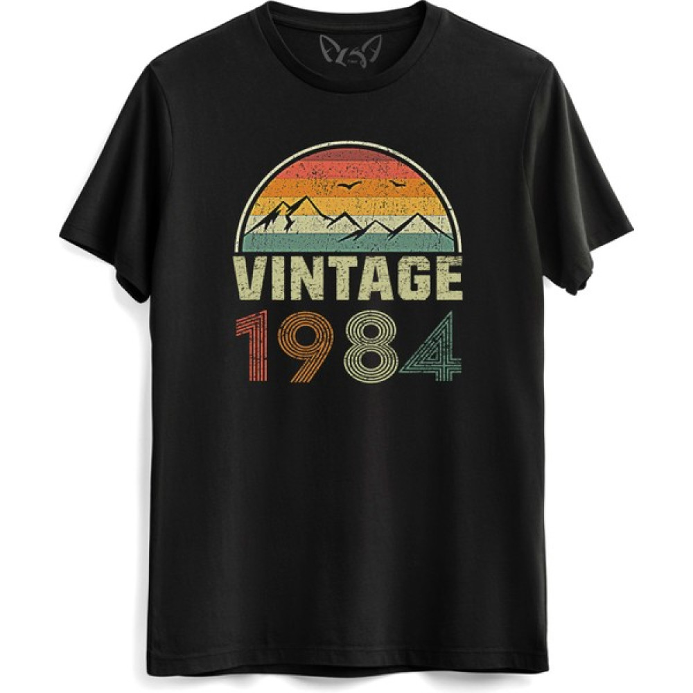Vintage 1984 Eskitme Siyah Tshirt Erkek Sweatshirt Fiyatı