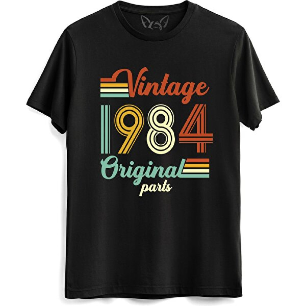 Vintage 1984 Original Parts Siyah Tshirt Erkek T-shirt Fiyatı