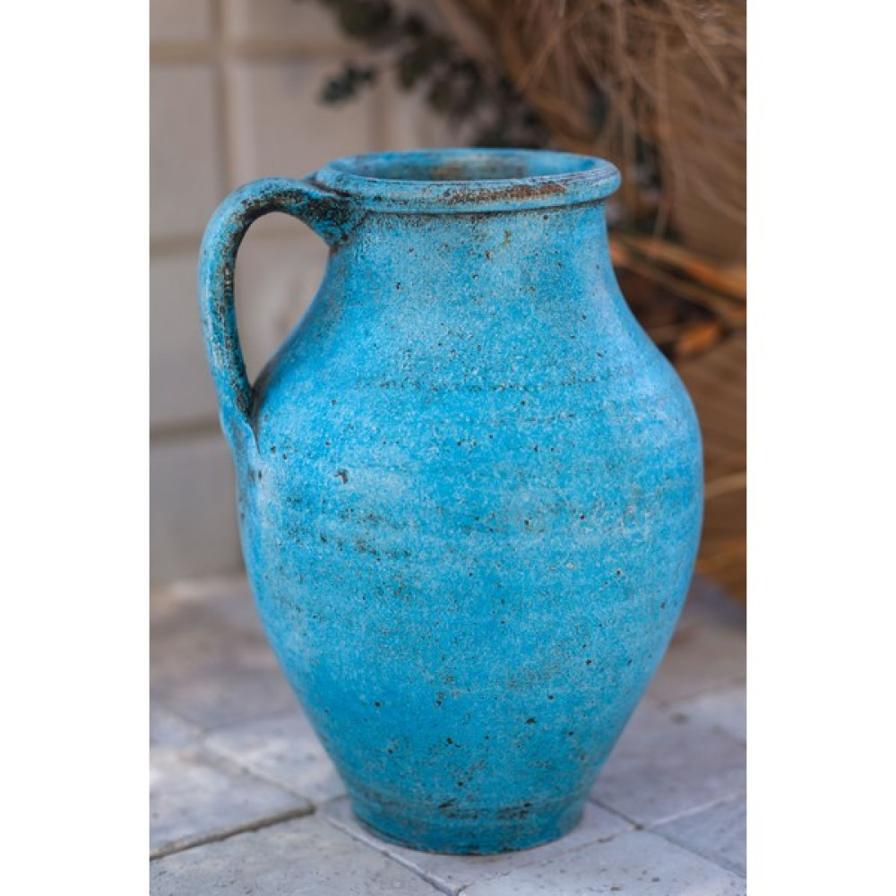 Vintage Art Company Dekoratif Turkuaz Vazo Saksı Küp COL21 Vazo Fiyatı