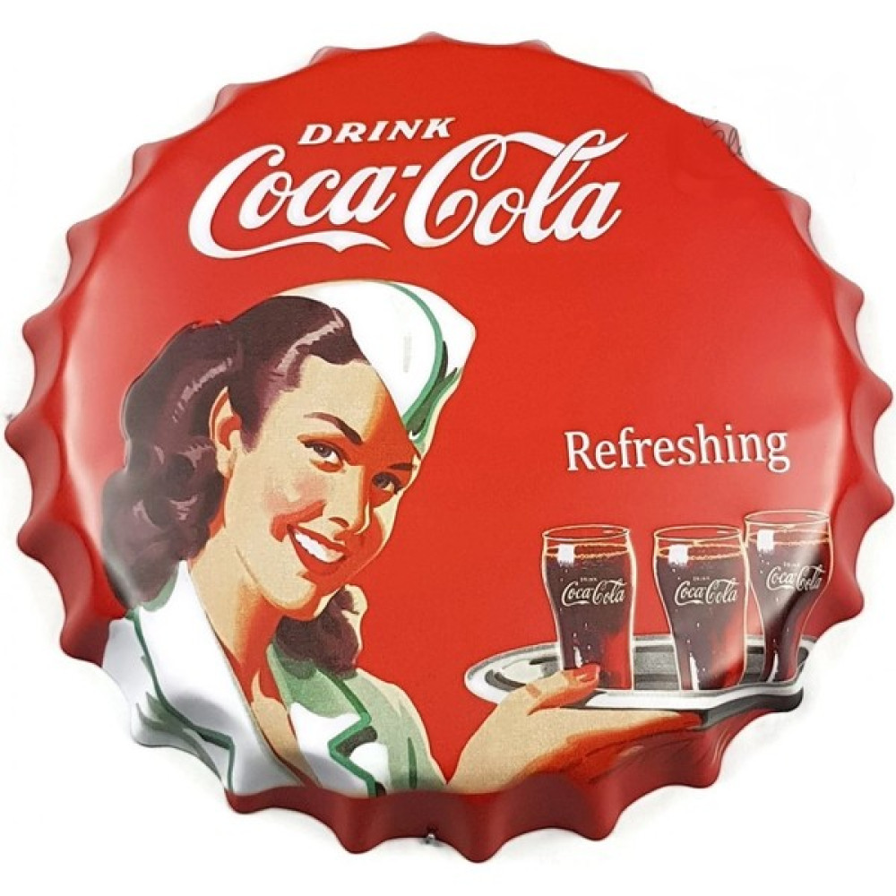 Vintage Coca Cola Koleksiyon Nostalji Reklam Metal Kapak 35CM Oto Boyaları Fiyatı
