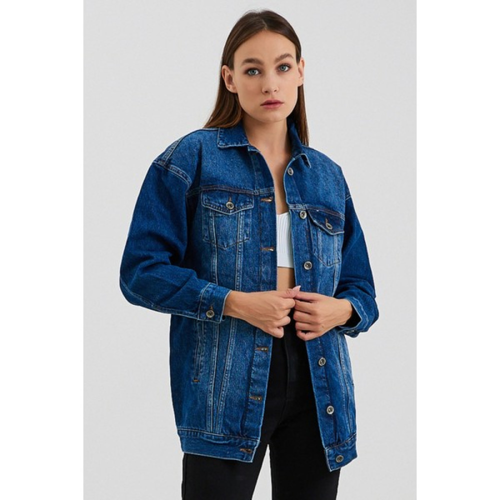Vintage Denim Kadın Mavi Boyfriend Uzun Kot Ceket Bayan Ceket Fiyatı
