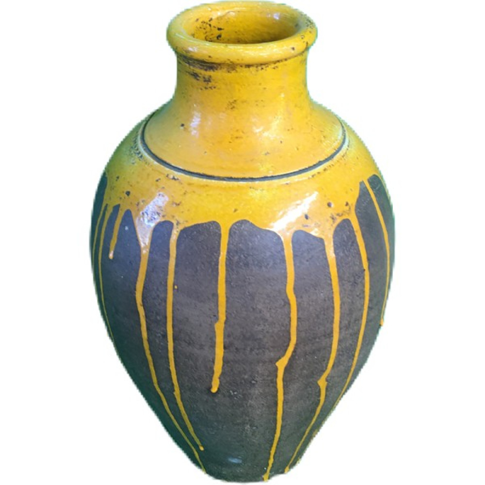 VintageArtCompany Dekoratif Toprak Sarı Vazo Vazo Fiyatı