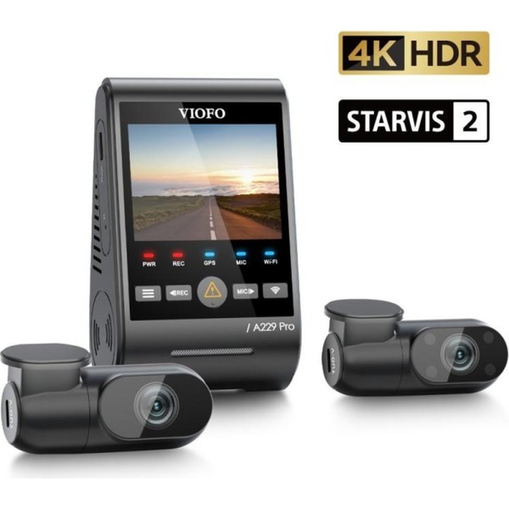 Viofo A229 Pro 3 Kameralı Ön-Iç-Arka 4K+2K+1080P Hdr Sony Starvis 2 Wifi Gps’li Araç Kamerası Oto Görüntü Sistemleri Fiyatı