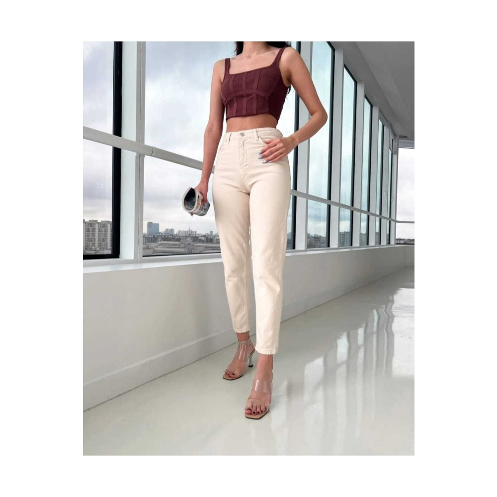 Viola Black Jeans Taş Yüksek Bel Mom Jeans 38 Beden Bayan Jeans / Kot Pantolon Fiyatı