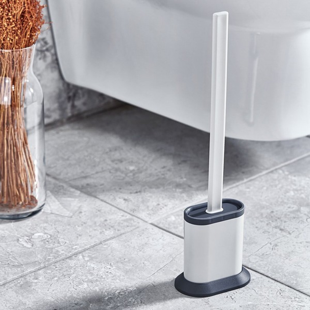 Viola Lüks Tuvalet Fırçası Banyo Wc Temizlik Silikon Bükülebilir Fırça Set - Beyaz - Standart Klozet Fırçası Fiyatı