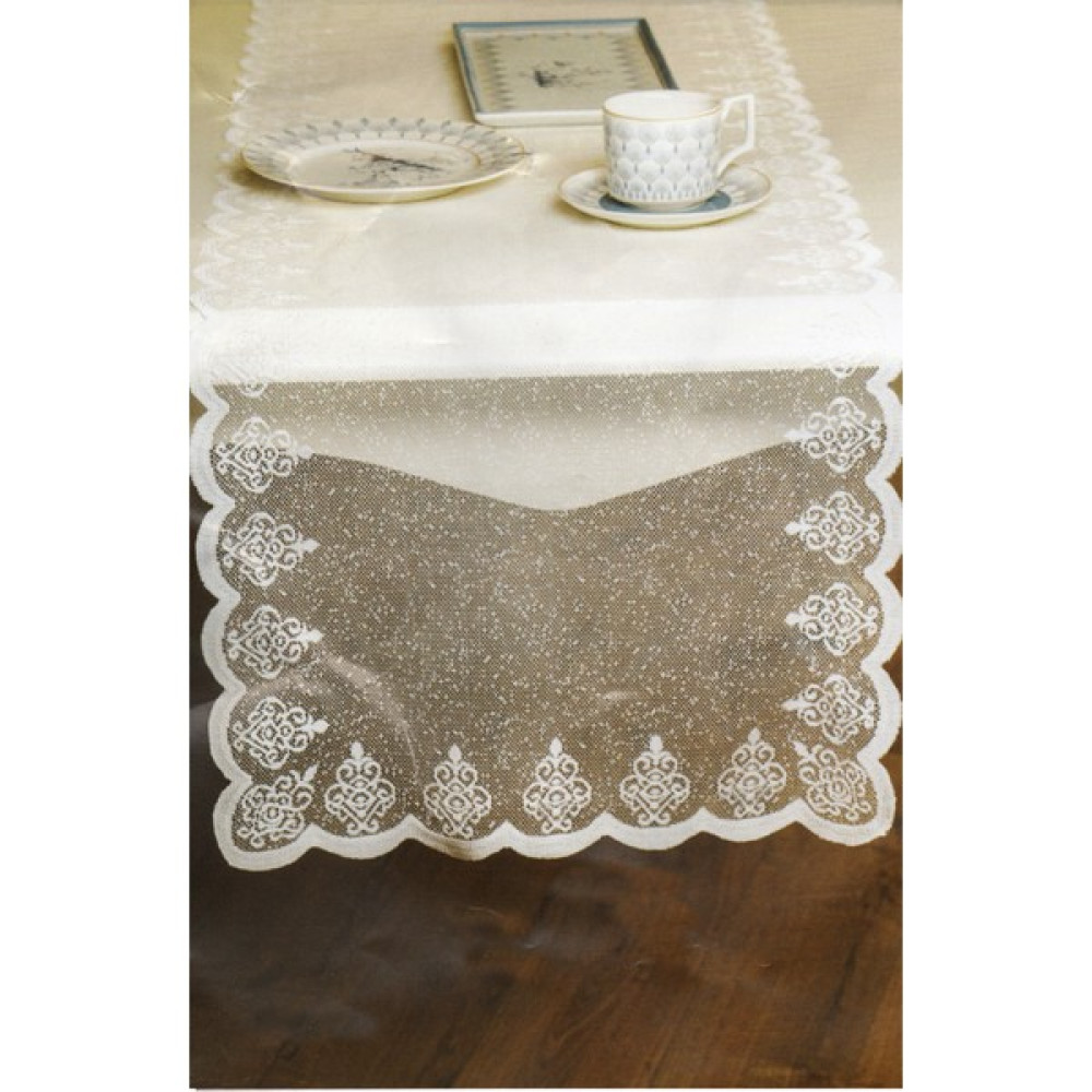 Vıola Örme Runner 45 x 145 cm - Beyaz Masa Örtüsü Fiyatı