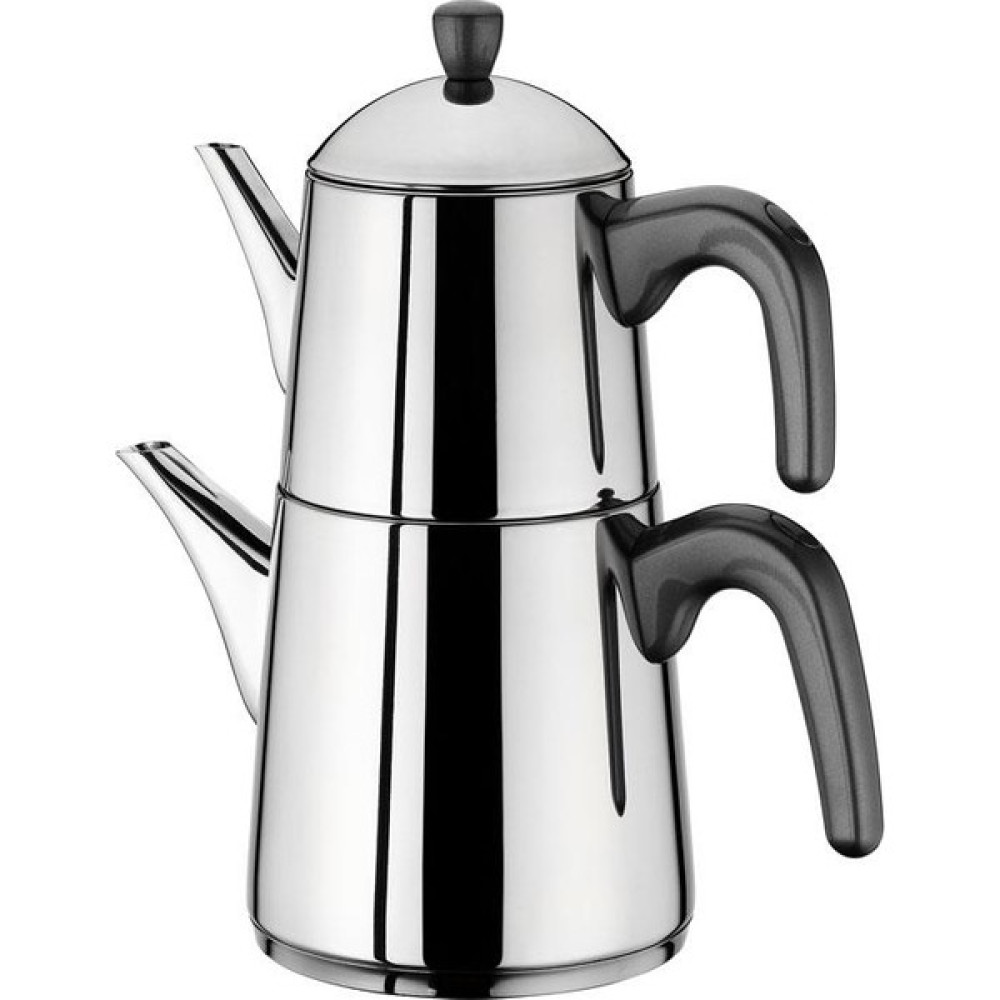 Viole Simli Siyah Büyük Çaydanlık Takım Çay / Çaydanlık Setleri Fiyatı