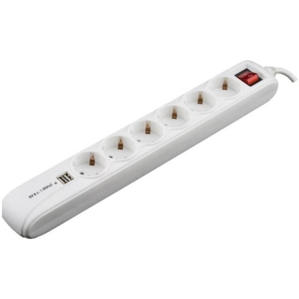 Violed 6'lı Akım Korumalı Çift USB Li Kablolu Grup Priz - 6'LI Prizler Fiyatı