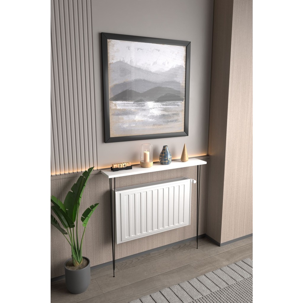 Violet Minimalist Metal Ayaklı Dar Dresuar Dekoratif Petek Üstü Dresuar 90 cm - Beyaz Giyim & İç Giyim Fiyatı