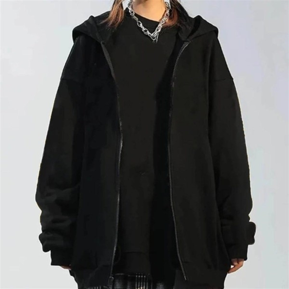 Violon Düz Siyah Unisex Oversize (3 Iplik) Kalın Kışlık Içi Polarlı Hırka Kadın Hırka Fiyatı