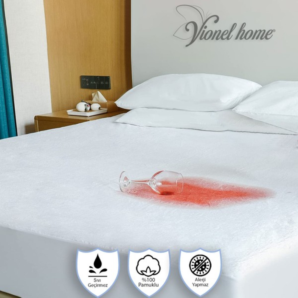 Vionel Home %100 Pamuk Fitted Full Kenar Su Sıvı Geçirmez Yatak Koruyucu Alez Çarşaf Tek Kişilik 100 x 200 - 100 x 200 cm - Beyaz Alez / Yatak Koruyucu Fiyatı