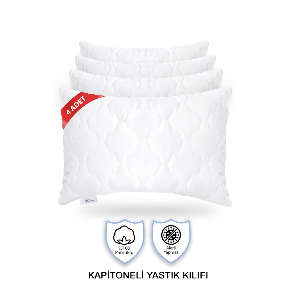 Vionel Home %100 Pamuk Kapitoneli 4’lü Yastık Alezi Koruyucu Kılıf (50X70 CM) Yastık Kılıfı Fiyatı
