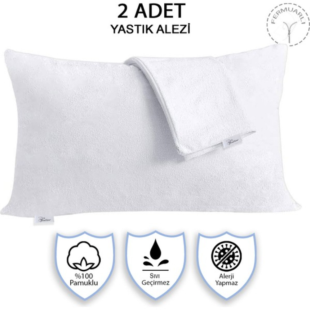 Vionel Home %100 Pamuklu Sıvı Geçirmez, 2'li Yastık Alezi - Beyaz - 50 x 70 cm Alez / Yatak Koruyucu Fiyatı