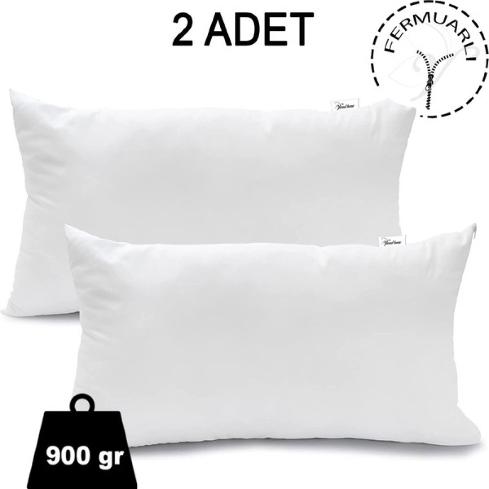Vionel Home 2 Adet Fermuarlı Antialerjik Yastık, Boncuk Silikon, Pamuklu Kılıf, 900GR - 50 x 70 cm - Beyaz Yastık Fiyatı