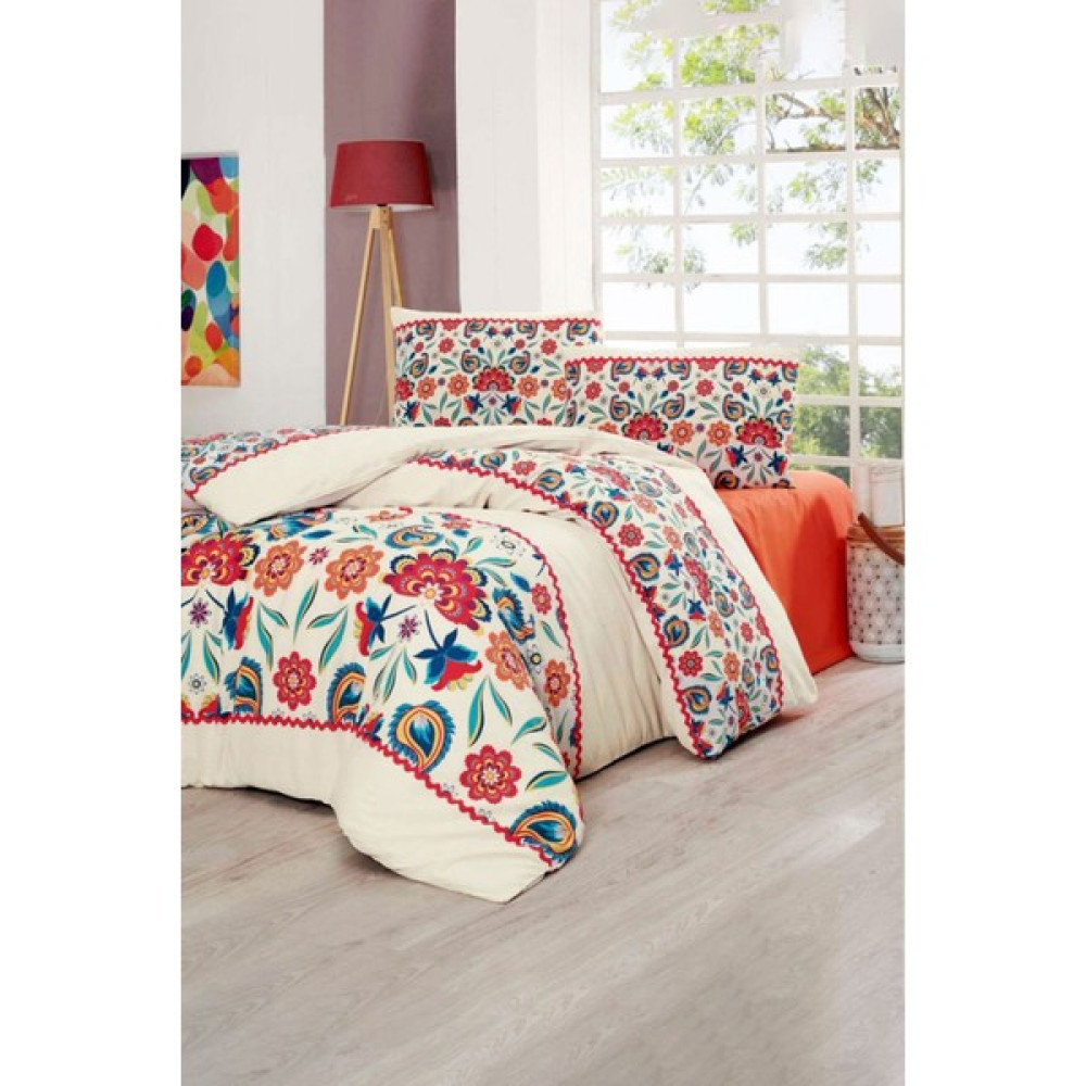 Vionel Home Karnaval Çift Kişilik Nevresim Takımı  Krem/turuncu - Krem - 200 x 210 cm Nevresim Takımı Fiyatı