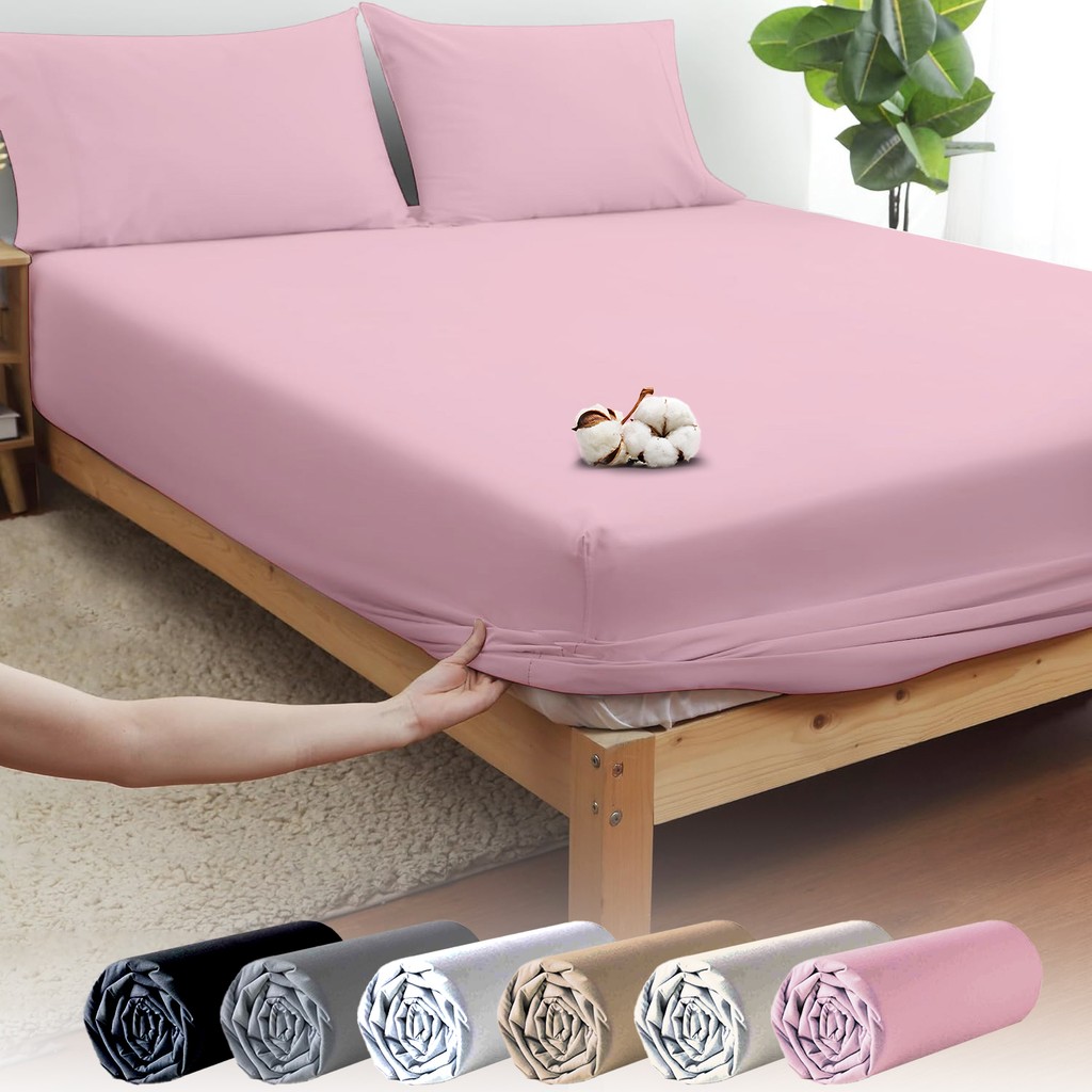 Vionel Home Pembe Pamuklu Ranforce Tek Kişilik Lastikli Çarşaf + 1 Yastık Kılıfı 100 x 200 Yastık Kılıfı Fiyatı