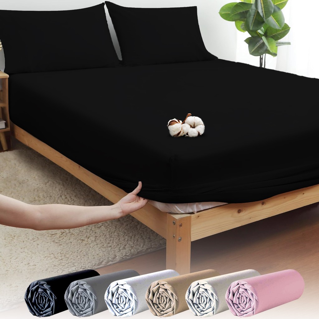 Vionel Home Siyah Pamuklu Ranforce Tek Kişilik Lastikli Çarşaf + 1 Yastık Kılıfı 100 x 200 Yastık Kılıfı Fiyatı