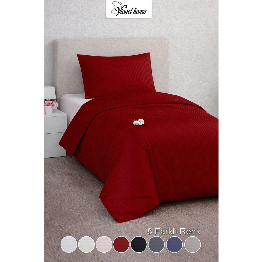 Vionel Home Tek Kişilik %100 Pamuk Saten Nevresim Seti | Premium Seri | 8 Renk Seçeneği (160X220) - Bordo - 160 x 220 cm Nevresim Takımı Fiyatı