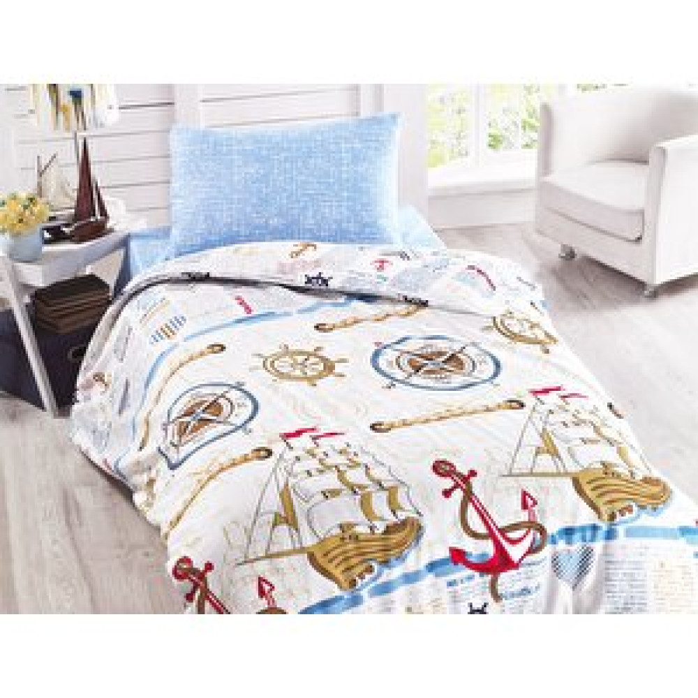 Vionel Home Vionelhome Tek Kişilik Nevresim Takımı Marina Desen Mavi Nevresim Takımı Fiyatı