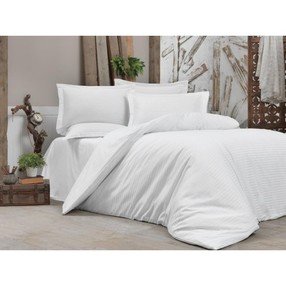 Vionetta Home Beyaz Pamuk Saten Çift Kişilik Nevresim Takımı - 200 x 220 cm Nevresim Takımı Fiyatı