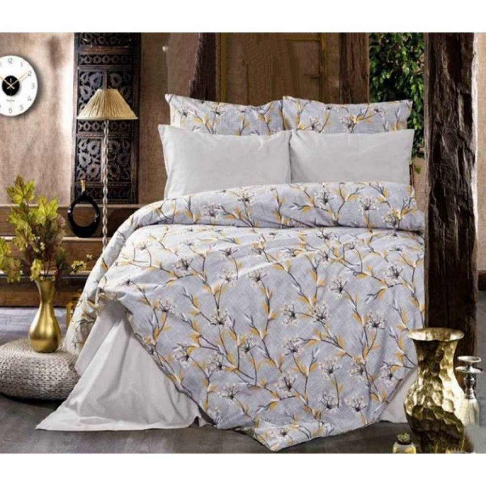 Vionetta Home Çift Kişilik Gri Desenli Pamuklu Nevresim Takımı - Açık Gri - 200 x 220 cm Nevresim Takımı Fiyatı